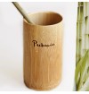 Vaso de bambú y pajita de bambú